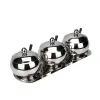 304 stainless steel three-flavor seasoning box, seasoning rack, household seasoning jar, monosodium glutamate and chicken essence jar, enlarged and thickened details Picture